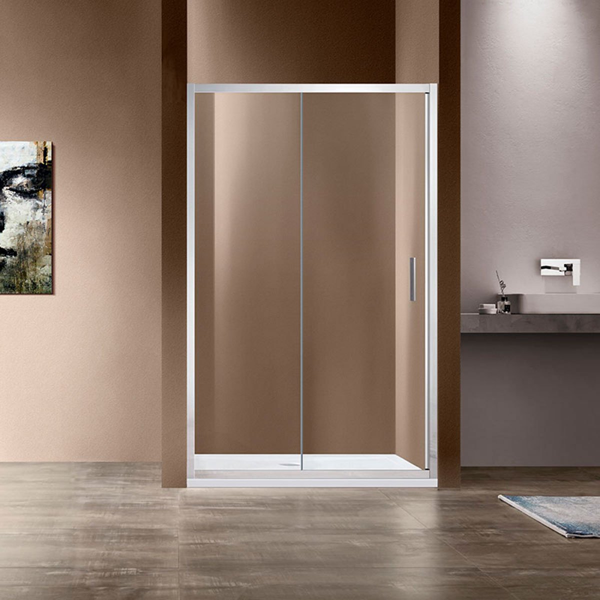 Душевая дверь в нишу Vincea Garda VDS-1G110CL 110 см, профиль хром, стекло прозрачное - 0