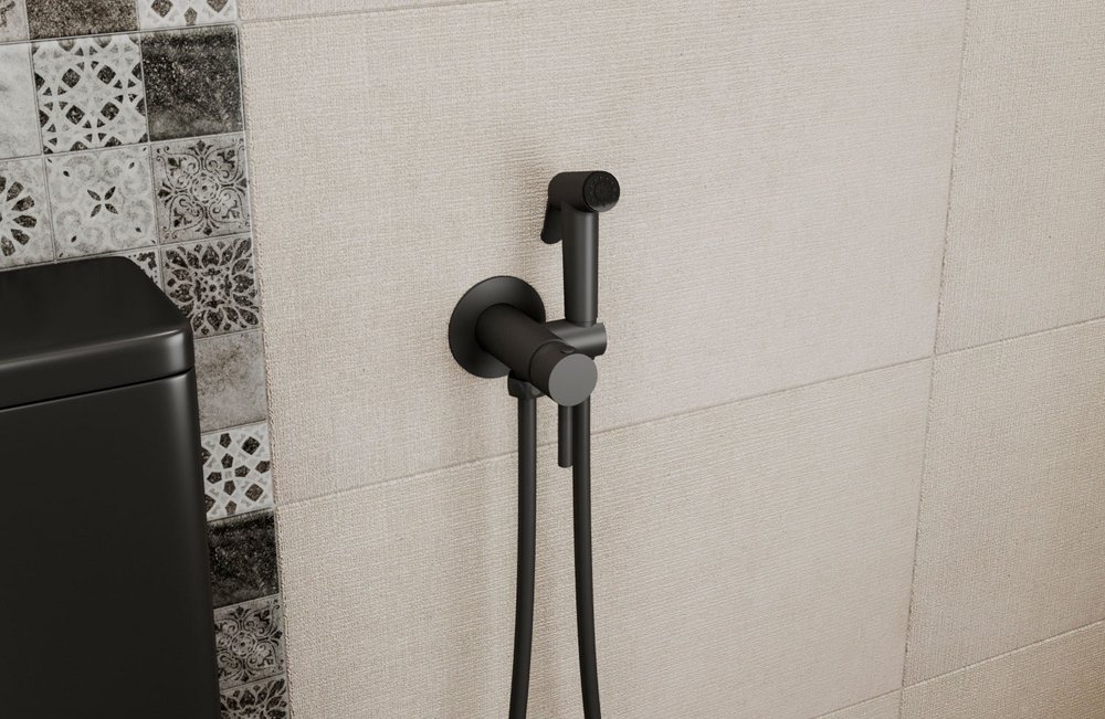 Гигиенический душ Bravat со смесителем, чёрный D9151BW-ENG - 4