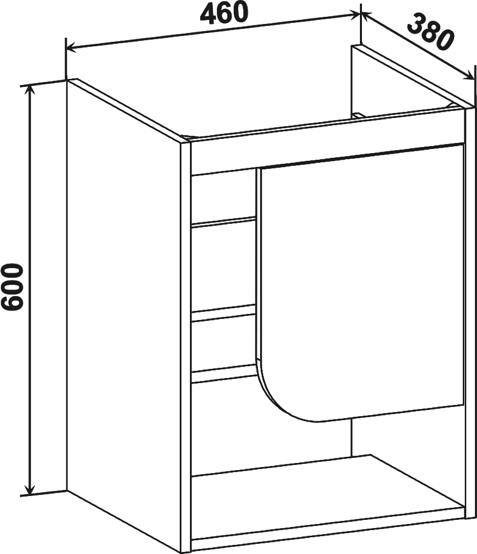 Мебель для ванной DIWO Самара 50 дуб скандинавский, подвесная (комплект, гарнитур) 462067 - 8