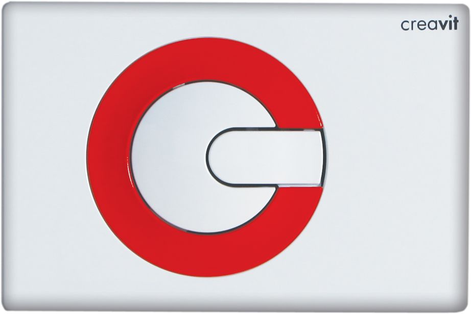 Кнопка смыва Creavit Power, бело-красная GP5001.01 - 0