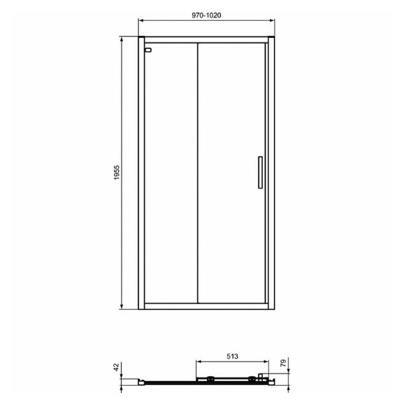 Душевая дверь Ideal Standard Connect черный  K9273V3 - 1