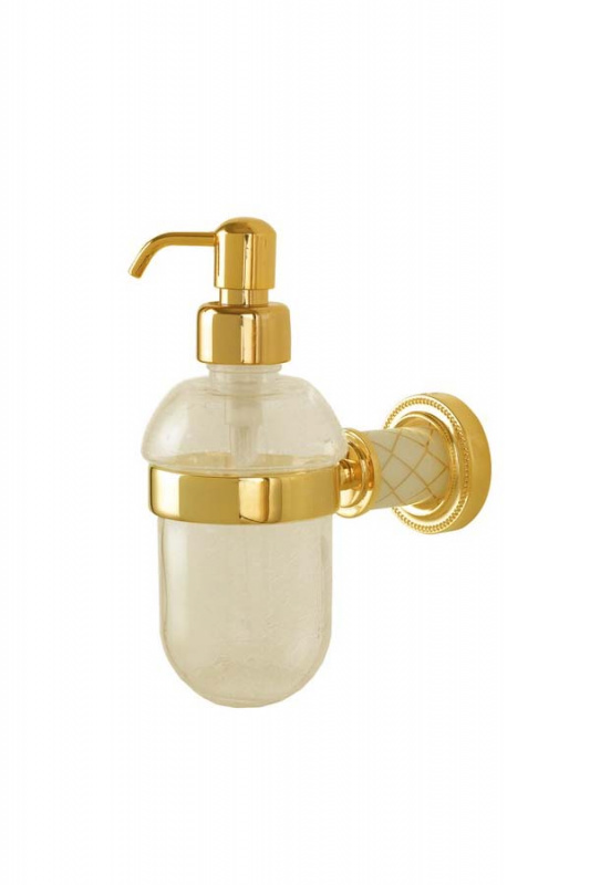 Дозатор для жидкого мыла настенный Boheme Murano золото 10912-W-G - 0