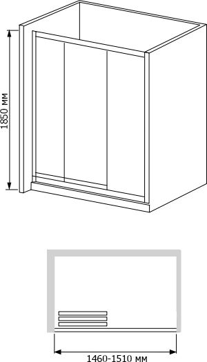 Душевая дверь в нишу RGW Classic CL-11 (1460-1510)х1850 профиль хром 04091150-11 - 1