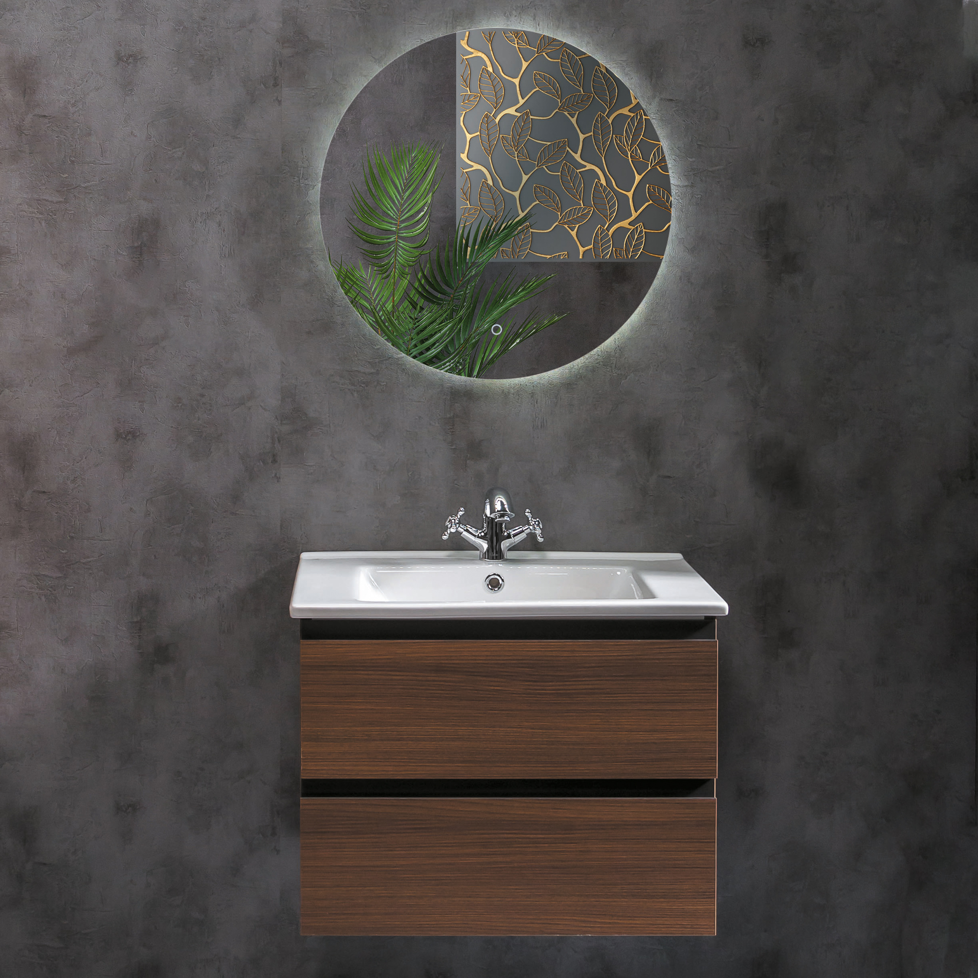Мебель для ванной Armadi Art Capolda 65 dark wood - 0