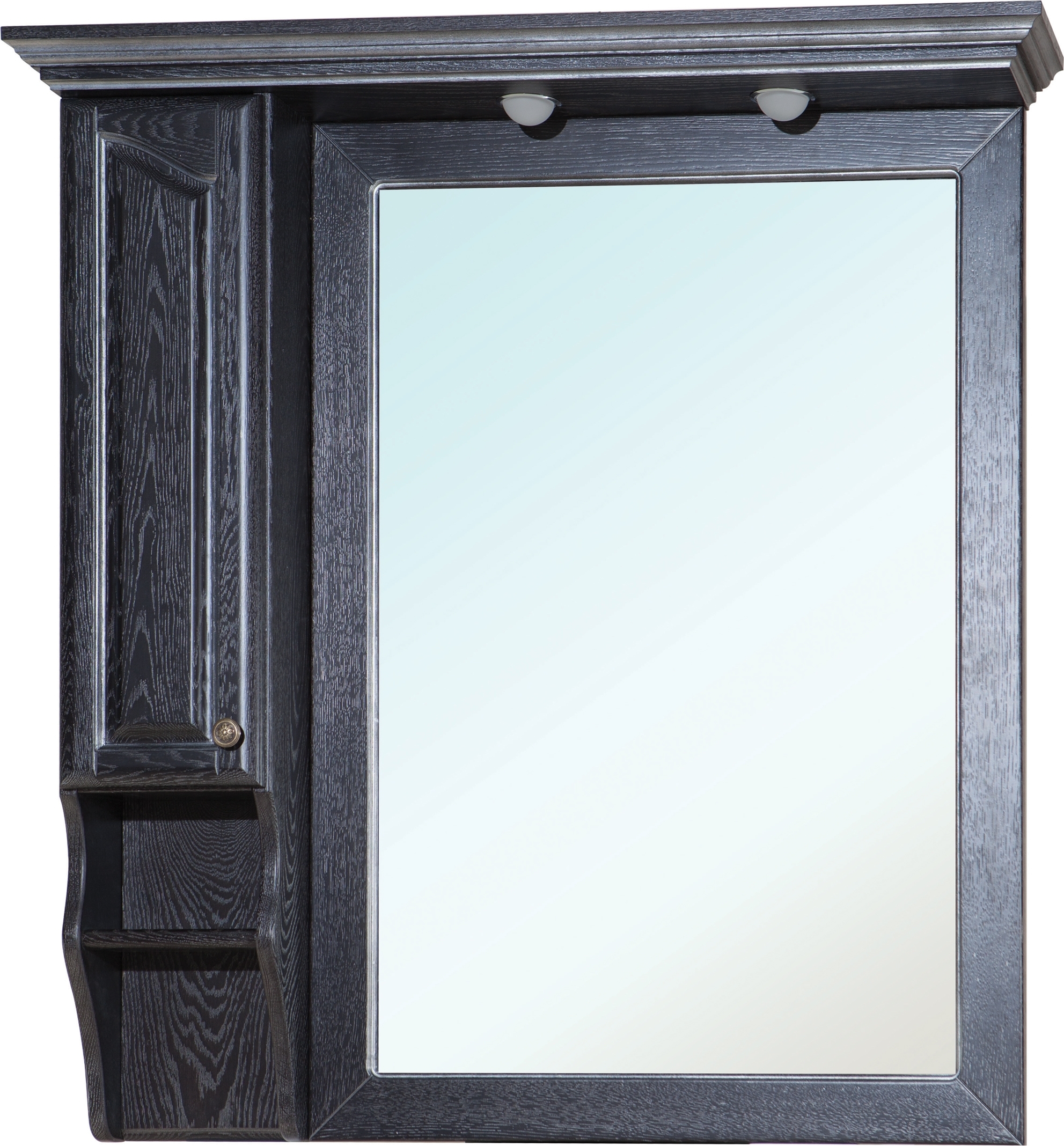Зеркало-шкаф Bellezza Рим 110 L черное патина серебро 4638138612046 - 0