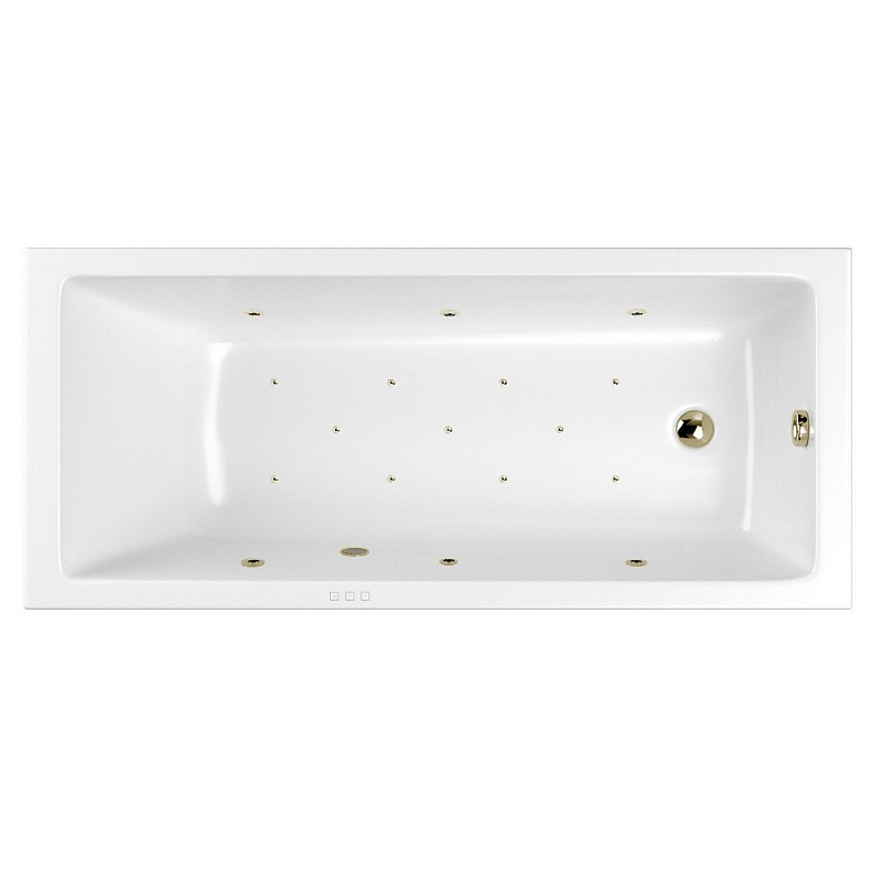Акриловая ванна Whitecross Wave 160х70 белая бронза с гидромассажем 0101.160070.100.RELAX.BR - 0
