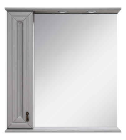 Зеркало-шкаф Misty Лувр 85 левое серое матовое П-Лвр03085-1504Л - 0
