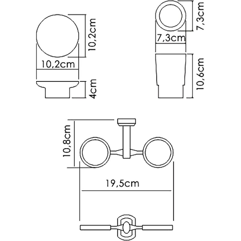 Стакан для зубных щеток и мыльница Wasserkraft хром - белый K-28126 - 2