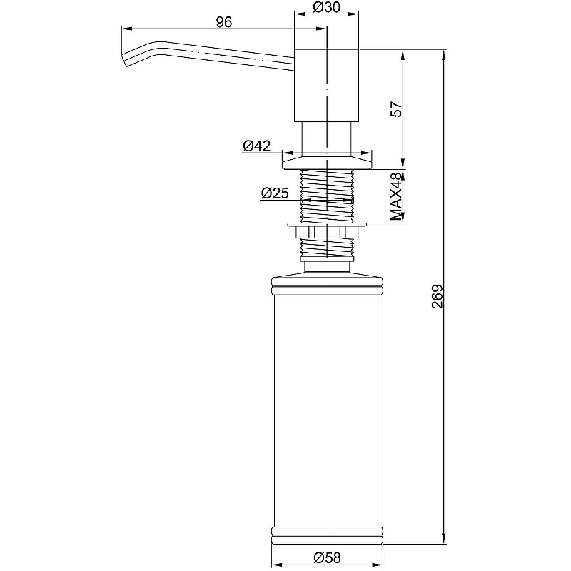 Дозатор для жидкого мыла Paulmark Rein брашированное золото D002-BG - 1
