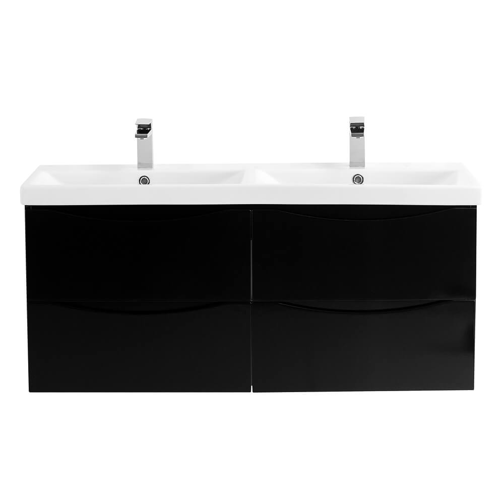 Комплект мебели BelBagno Marino-Cer 120 с двумя чашами черный - 1