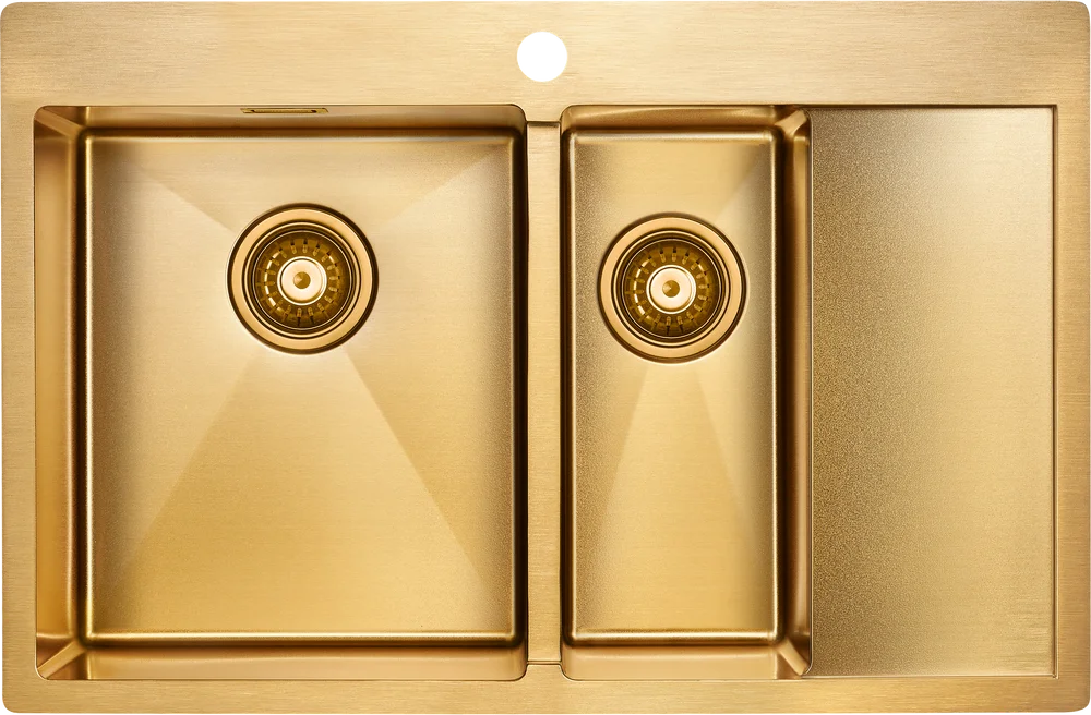 Мойка кухонная Paulmark Union 78 L брашированное золото PM537851-BGL - 0
