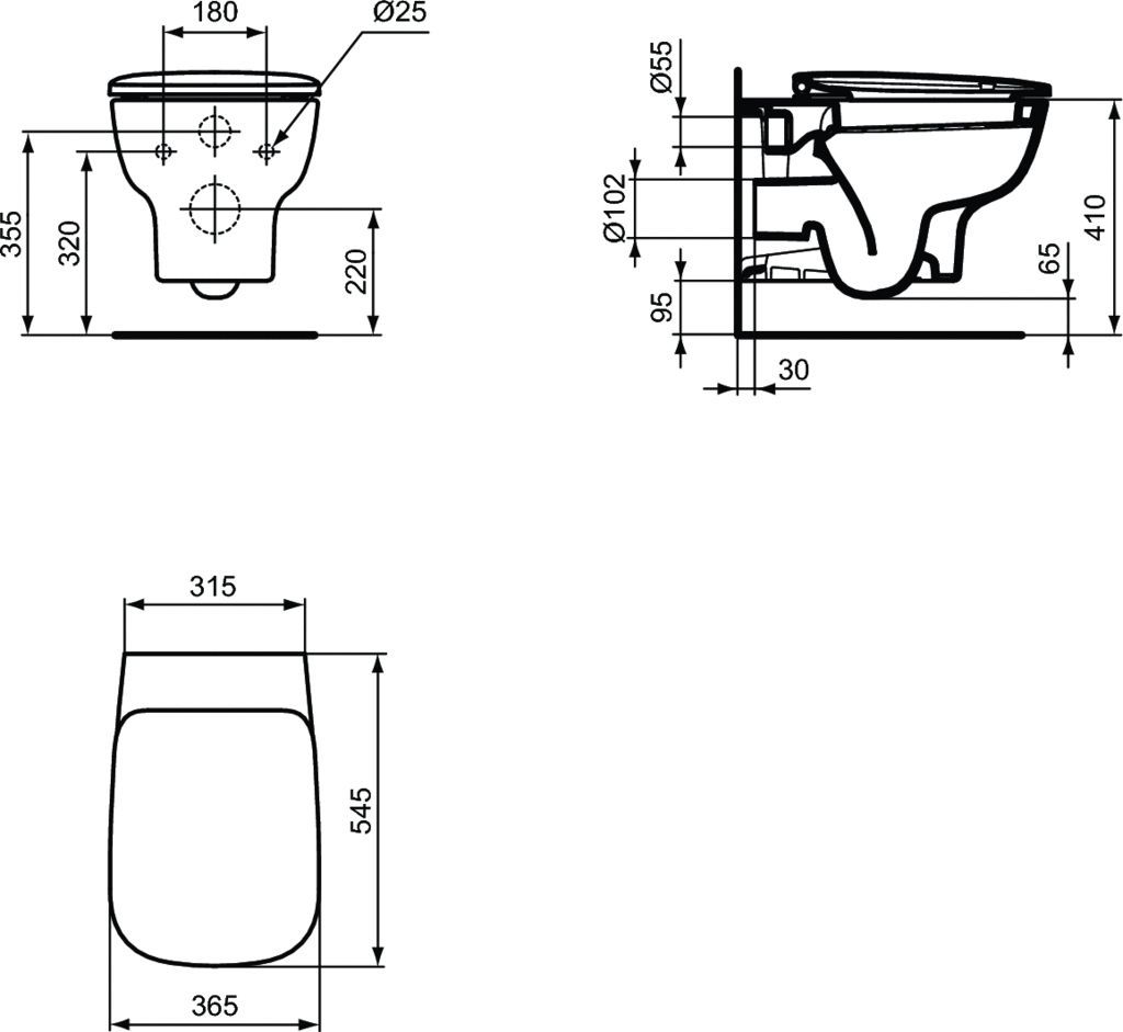 Чаша для подвесного унитаза Ideal Standard Esedra белый, без сиденья  T386001 - 11