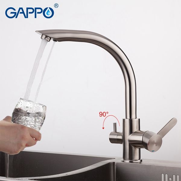 Смеситель для кухни Gappo стальной G4399 - 3