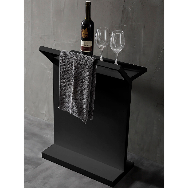Столик для ванной комнаты Abber Stein с полотенцедержателем черный матовый AS1637MB - 0