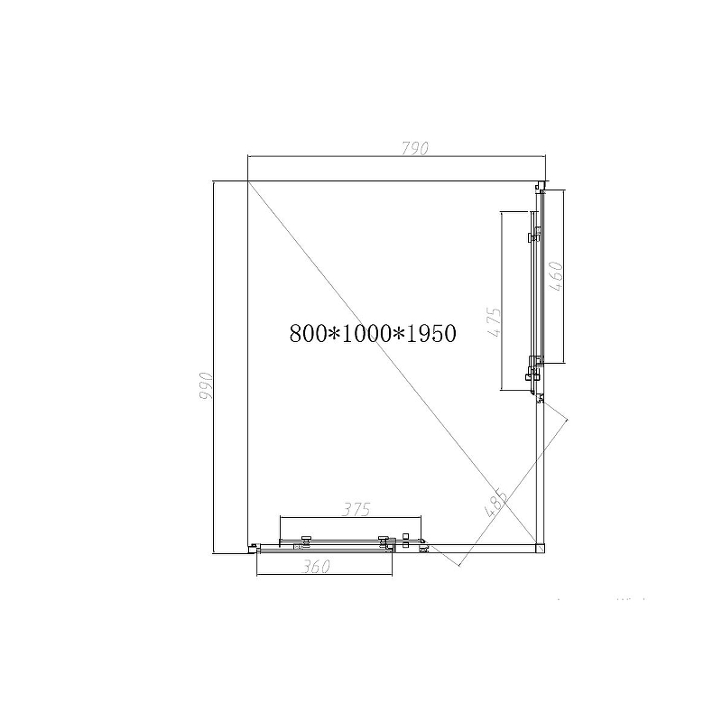Душевой уголок Vincea Slim-N 100х80 черный стекло прозрачное VSS-4SN8010CLB - 1