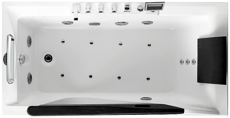 Акриловая ванна Gemy 181х92 белая левая с гидромассажем G9055 O L - 1
