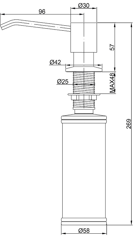 Дозатор для жидкого мыла Paulmark Rein темно - серый матовый D002-401 - 1
