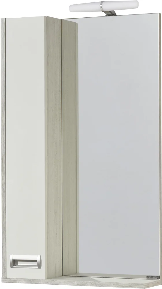 Зеркало-шкаф Aquaton Бекка 50 с подсветкой белый - светлое дерево 1A214502BAC20 - 0