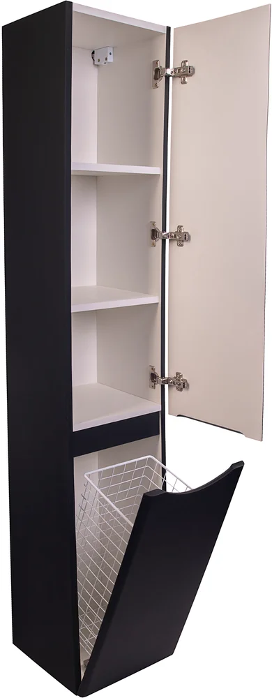 Шкаф-пенал для ванной Style Line Бергамо 30 Люкс Plus, черный  СС-00002331 - 1