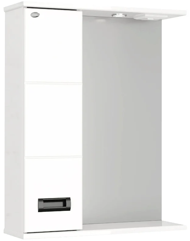 Зеркало-шкаф Onika Балтика Black 58 L с подсветкой, белый  205815 - 0