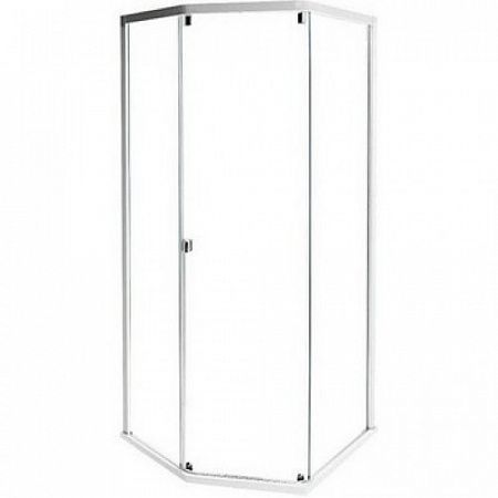 558.207.00.1  IDO Showerama 10-5 Comfort Передние стенки и дверь прозрачное стекло,профиль белый,1000х1000 для пятиугольной кабины - 0