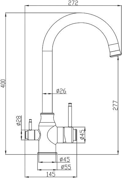 Смеситель Steel Hammer SH 763 INOX BRONZE PVD для кухонной мойки - 1