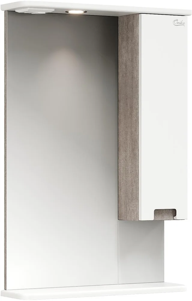 Зеркало-шкаф Onika Харпер 52 R с подсветкой, белый/мешковина  205216 - 0