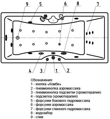 Акриловая ванна Aquatek Феникс 180 см с гидромассажем и экраном FEN180-0000006 - 2