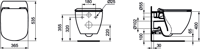 Унитаз подвесной Ideal Standard Tesi AquaBlade с микролифтом - 6