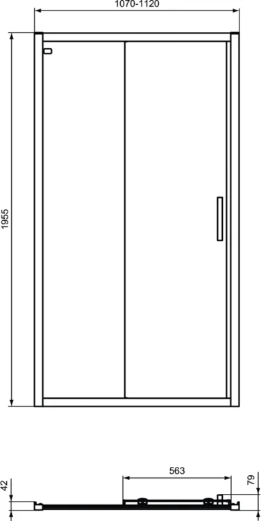 Душевая дверь Ideal Standard Connect 2 110 профиль черный стекло прозрачное K9275V3 - 5