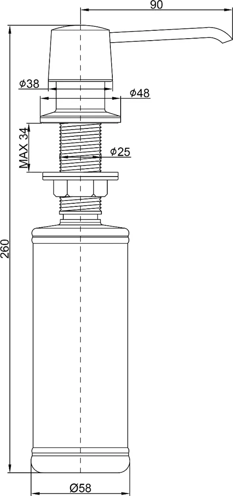 Дозатор для жидкого мыла Paulmark Saube бронза D001-BR - 2