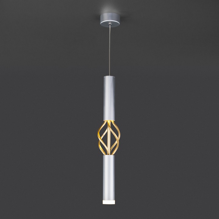 Подвесной светильник Eurosvet Lance 50191/1 LED матовое серебро/матовое золото - 1