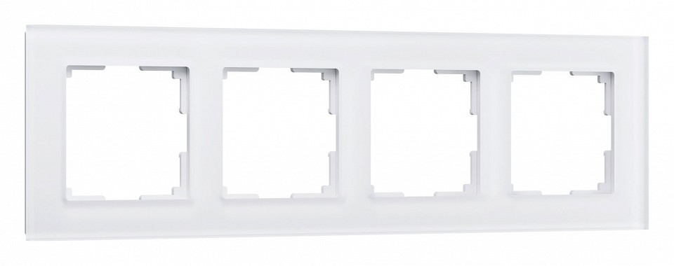 Рамка на 4 поста Werkel Favorit (белый матовый, стекло) W0041105 Favorit (белый матовый, стекло) - 0