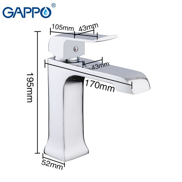 Смеситель для раковины Gappo Aventador G1050-8 - 7