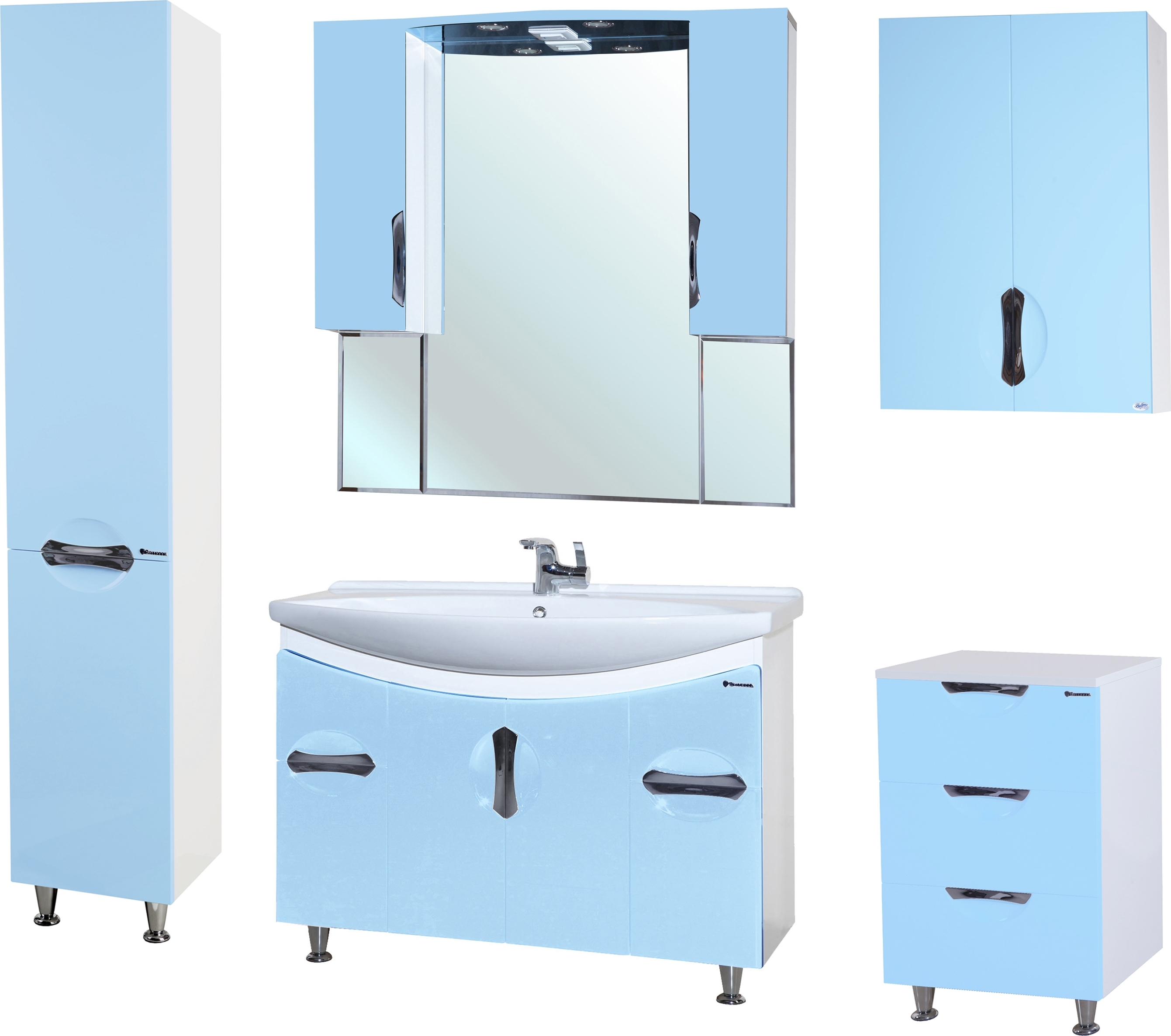 Зеркало-шкаф Bellezza Лагуна 105 голубой 4612118000108 - 1