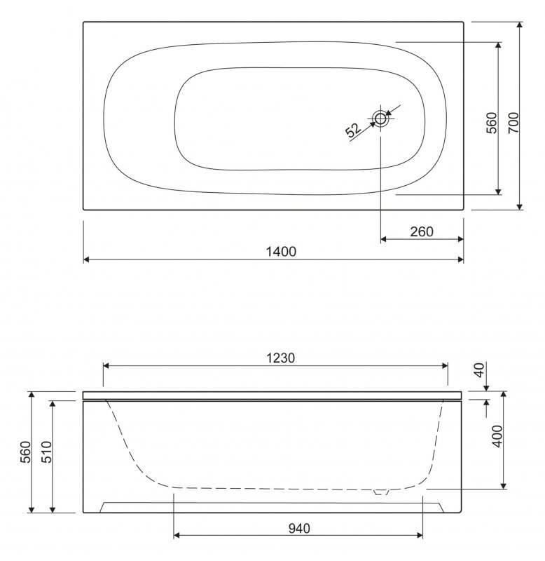 Передняя панель для акриловой ванны ECO-130-SCR - 4