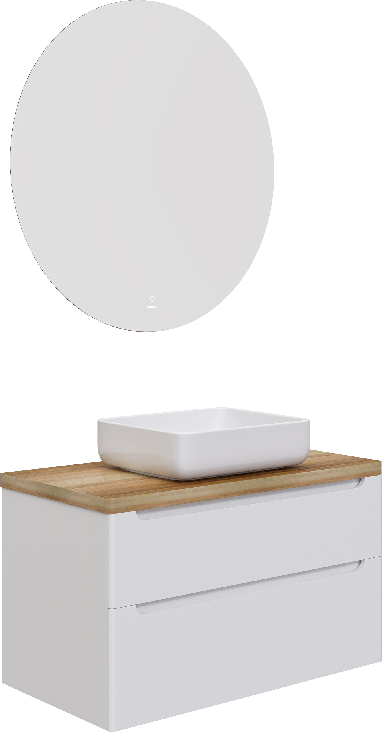 Мебель для ванной STWORKI Берген 100 белая со светлой столешницей, раковина Soul 1 549587 - 6