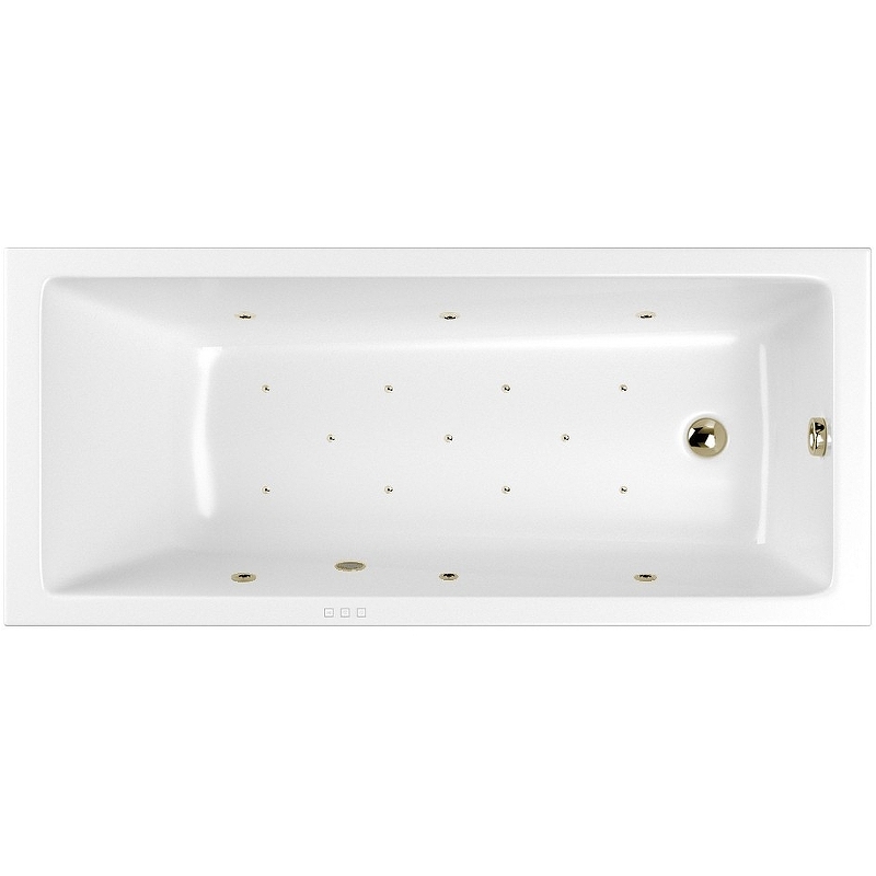 Ванна акриловая WHITECROSS Wave Slim Relax 160x70 с гидромассажем белый - бронза 0111.160070.100.RELAX.BR - 0