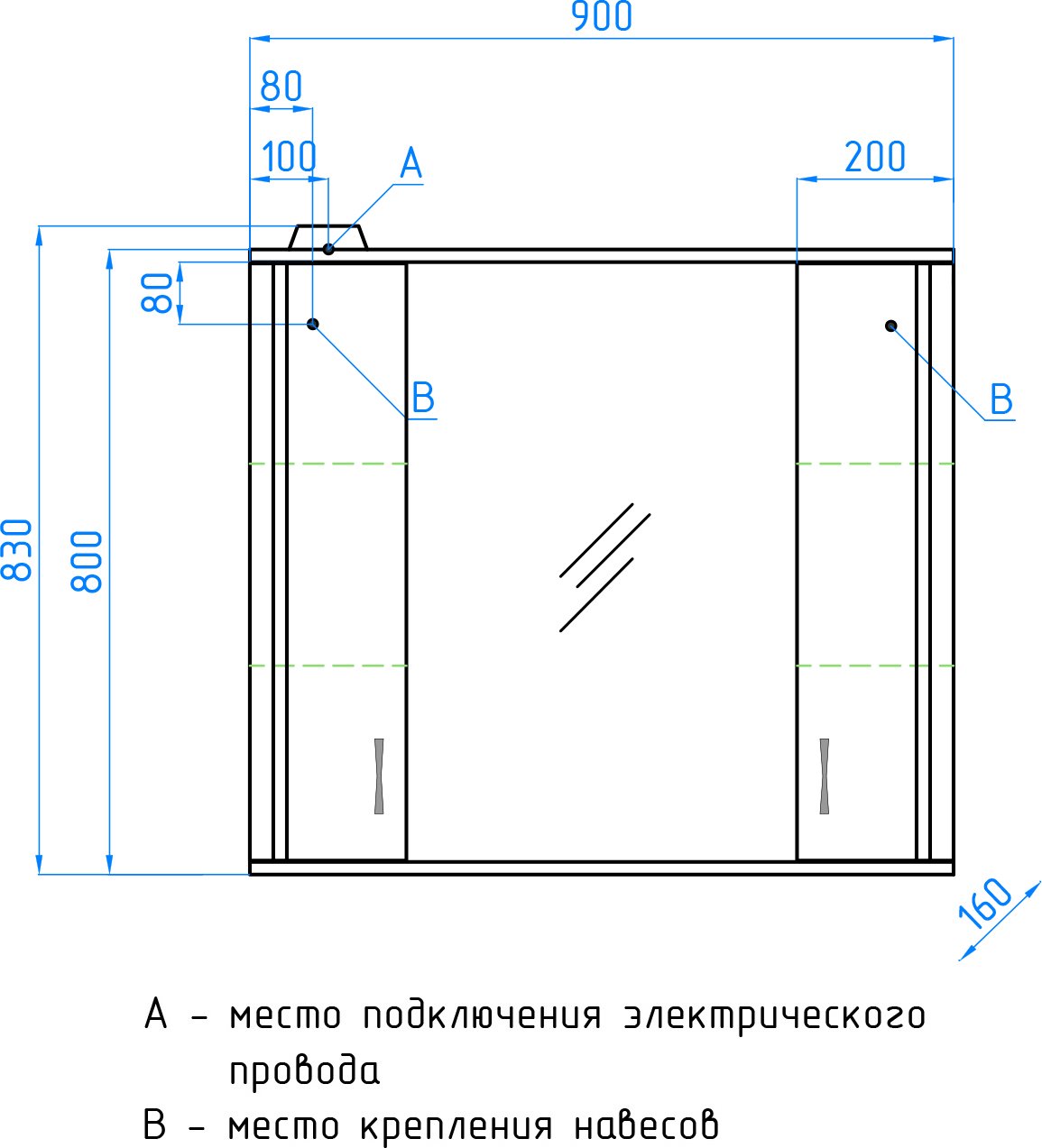 Зеркало-шкаф Style Line Панда 90 см  ЛС-00000133 - 9