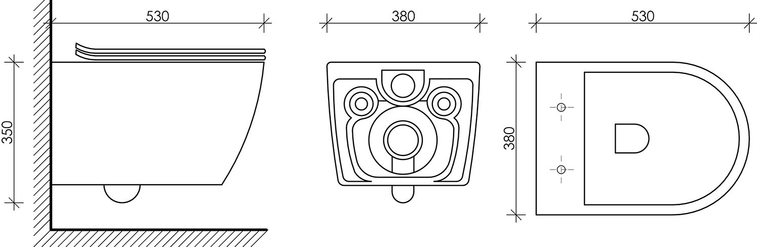 Унитаз подвесной Ceramica Nova Pearl Rimless CN8001 - 11