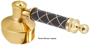 Смеситель для раковины Boheme Vogue золото с черной ручкой 211-MR-B - 1