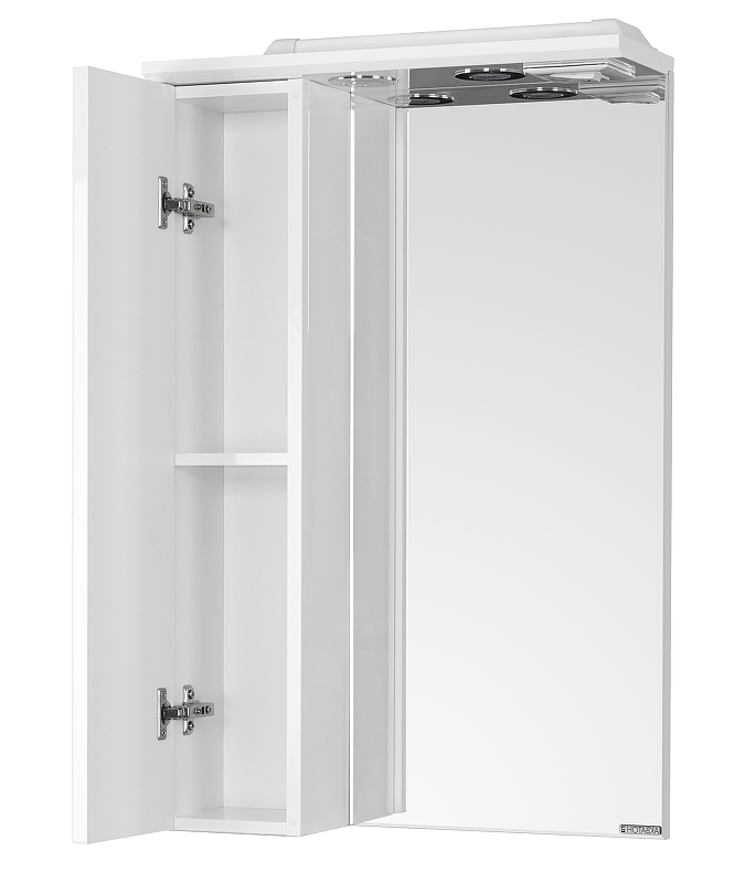 Зеркало-шкаф Aquaton Панда 50 L с подсветкой белый 1A007402PD01L - 1