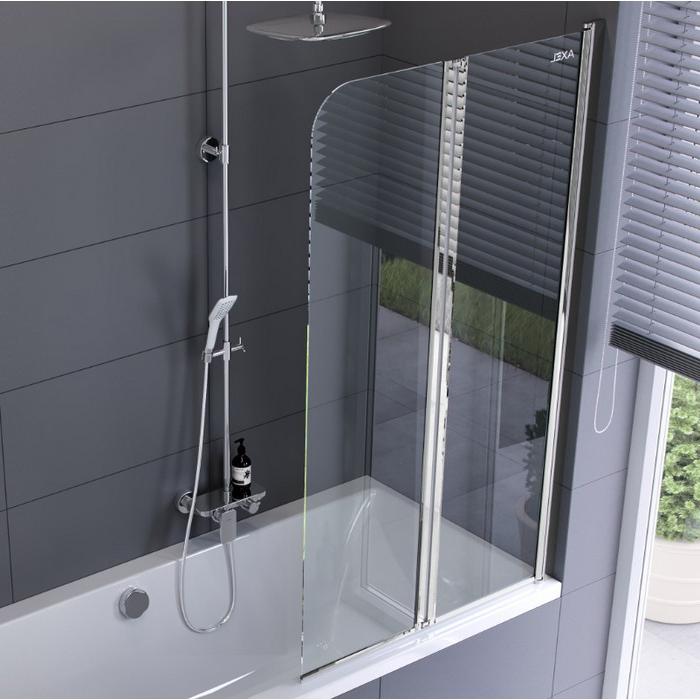 Шторка на ванну Excellent Fliper 80х140 профиль хром стекло прозрачное KAAX.1309.800.PR - 1