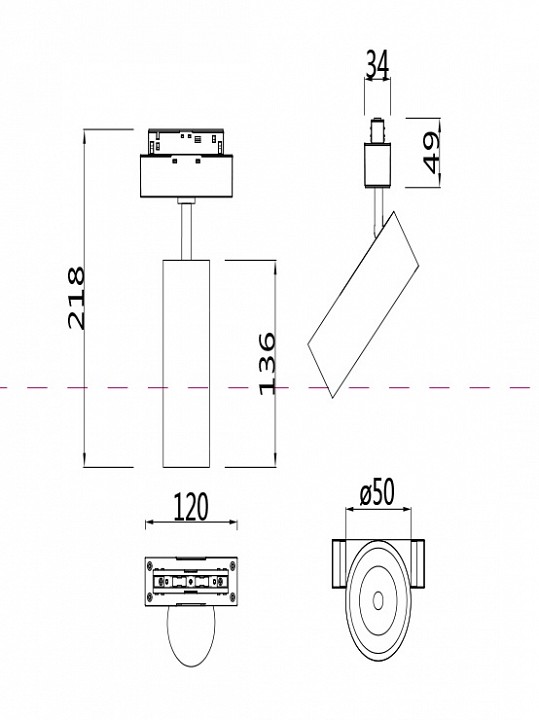 Трековый светодиодный светильник для магнитного шинопровода Maytoni Track Lamps TR019-2-10W3K-B - 3