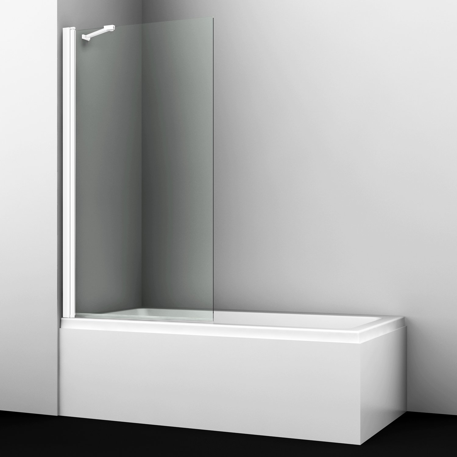 Шторка на ванну Wasserkraft Berkel 80х140 профиль белый стекло прозрачное 48P01-80WHITE Fixed - 0