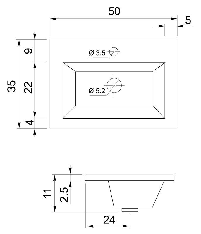 Мебельная раковина Aquanet Нота 50 см (00154242) - 2