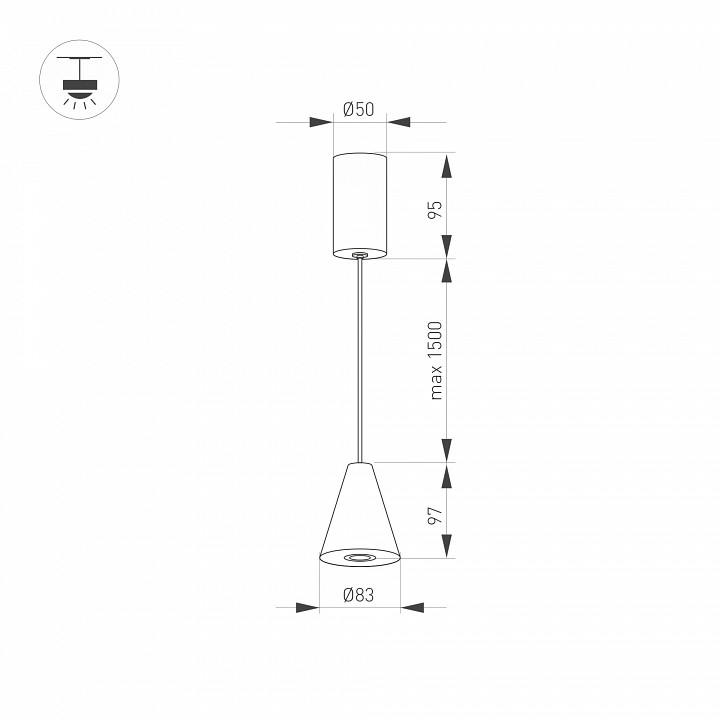 Подвесной светодиодный светильник Arlight SP-Elementa-Cone-R83-9W Warm3000 032771 - 7