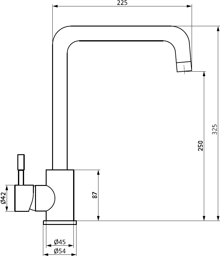 Смеситель для кухни STWORKI by Damixa HSTW07100 никель, однорычажный, с поворотным изливом, с аэратором, матовый - 8