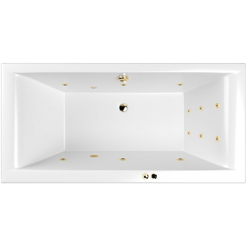 Акриловая ванна Whitecross Savia Duo 170х80 белая золото с гидромассажем 0103.170080.100.LINE.GL - 0