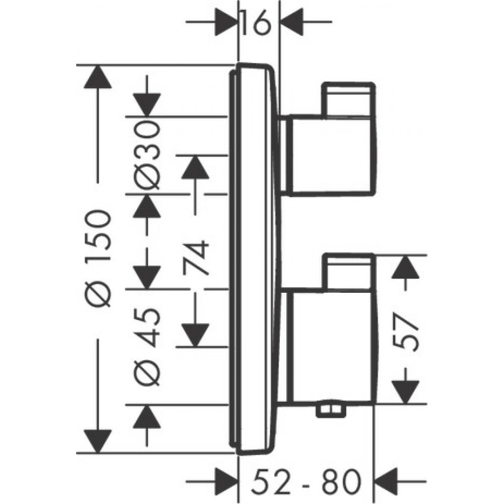 15758700 HG Ecostat S термостатический смеситель для душа  (внешняя часть) матовый белый - 1